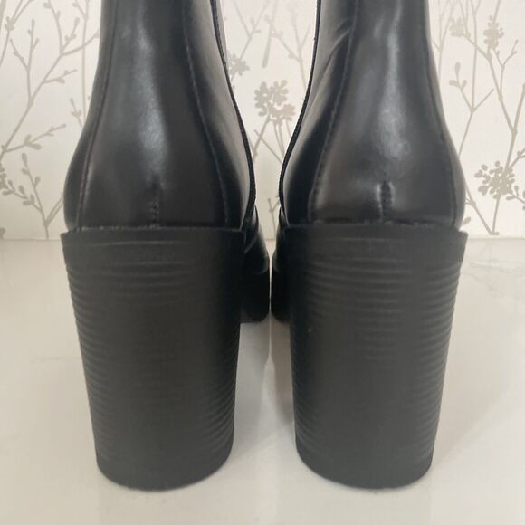 House of Harlow 1960 Hawthorne Ankle Boot Black Leather Chunky Heel size 10 NWO - Picture 5 of 14
